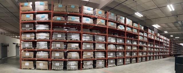 GMC inventory storage shelves