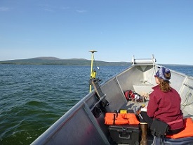 Collecting the elevation of the ocean floor from a boat in Golovin